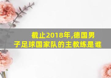 截止2018年,德国男子足球国家队的主教练是谁