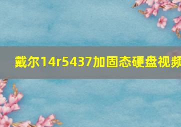 戴尔14r5437加固态硬盘视频