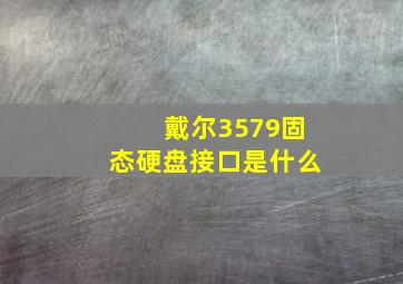 戴尔3579固态硬盘接口是什么