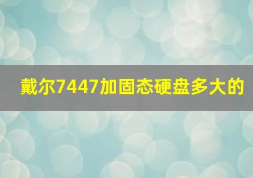 戴尔7447加固态硬盘多大的