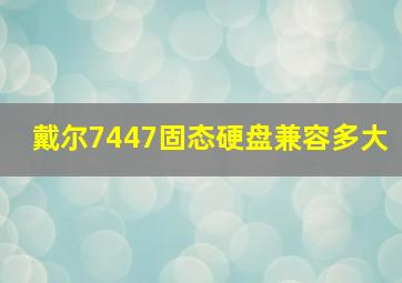 戴尔7447固态硬盘兼容多大