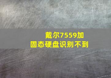 戴尔7559加固态硬盘识别不到