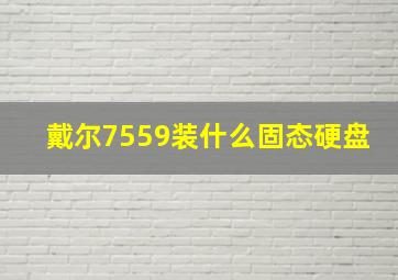 戴尔7559装什么固态硬盘