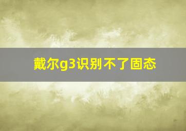 戴尔g3识别不了固态