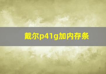 戴尔p41g加内存条