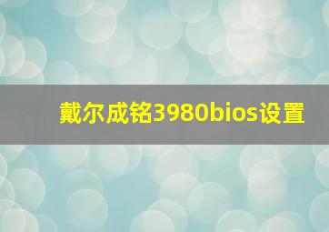 戴尔成铭3980bios设置