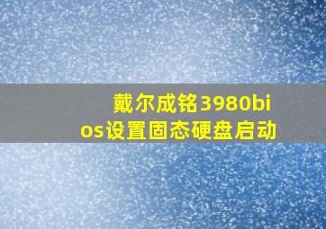 戴尔成铭3980bios设置固态硬盘启动