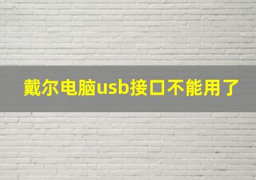 戴尔电脑usb接口不能用了