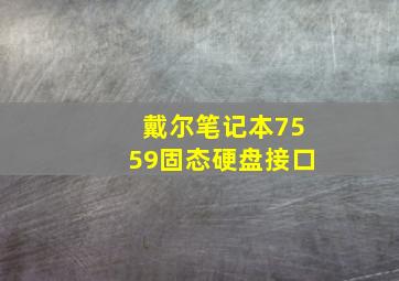 戴尔笔记本7559固态硬盘接口