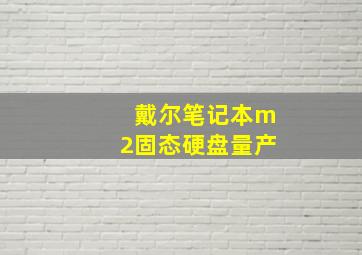 戴尔笔记本m2固态硬盘量产