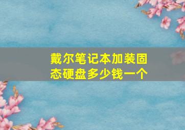 戴尔笔记本加装固态硬盘多少钱一个