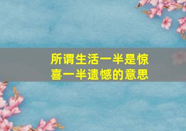 所谓生活一半是惊喜一半遗憾的意思