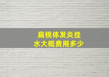 扁桃体发炎挂水大概费用多少