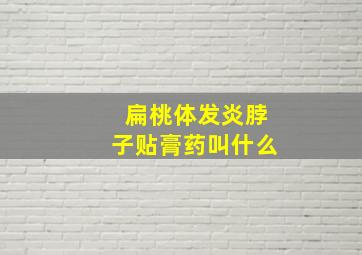 扁桃体发炎脖子贴膏药叫什么