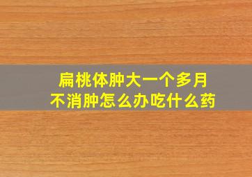 扁桃体肿大一个多月不消肿怎么办吃什么药