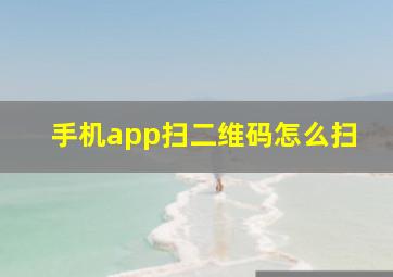 手机app扫二维码怎么扫