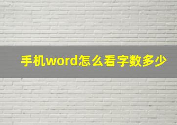 手机word怎么看字数多少