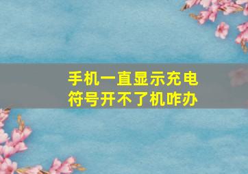 手机一直显示充电符号开不了机咋办