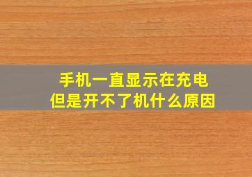 手机一直显示在充电但是开不了机什么原因