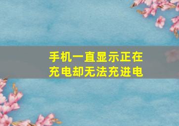 手机一直显示正在充电却无法充进电