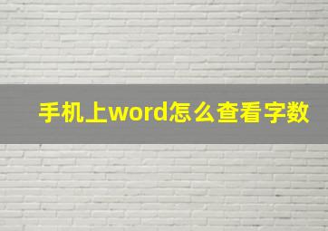 手机上word怎么查看字数