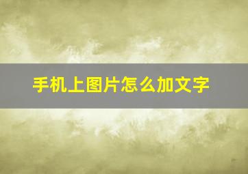 手机上图片怎么加文字