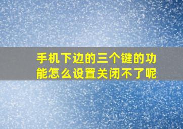 手机下边的三个键的功能怎么设置关闭不了呢