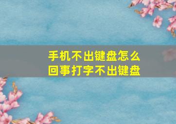 手机不出键盘怎么回事打字不出键盘