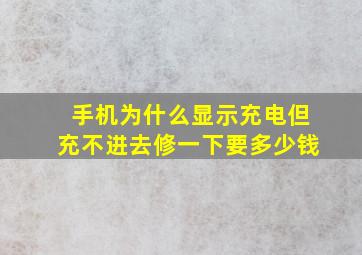 手机为什么显示充电但充不进去修一下要多少钱