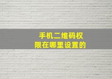 手机二维码权限在哪里设置的