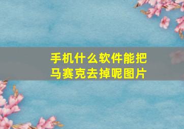 手机什么软件能把马赛克去掉呢图片