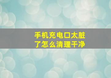 手机充电口太脏了怎么清理干净