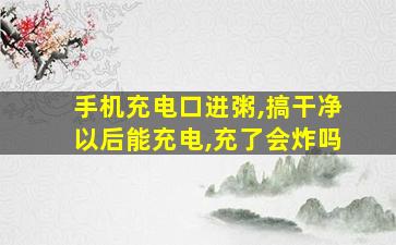 手机充电口进粥,搞干净以后能充电,充了会炸吗