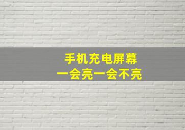 手机充电屏幕一会亮一会不亮