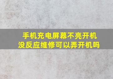 手机充电屏幕不亮开机没反应维修可以弄开机吗