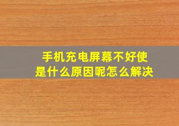 手机充电屏幕不好使是什么原因呢怎么解决