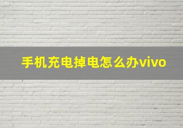 手机充电掉电怎么办vivo