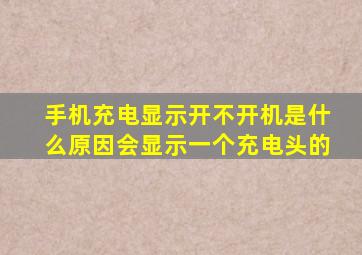 手机充电显示开不开机是什么原因会显示一个充电头的