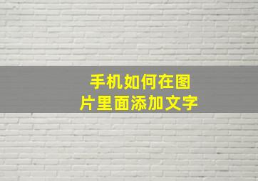 手机如何在图片里面添加文字