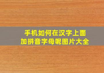 手机如何在汉字上面加拼音字母呢图片大全