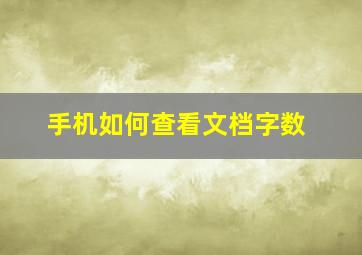 手机如何查看文档字数