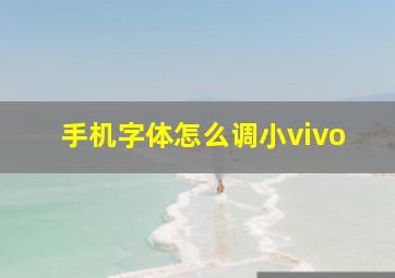 手机字体怎么调小vivo