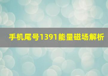 手机尾号1391能量磁场解析