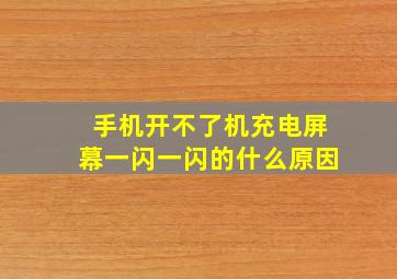 手机开不了机充电屏幕一闪一闪的什么原因