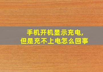 手机开机显示充电,但是充不上电怎么回事