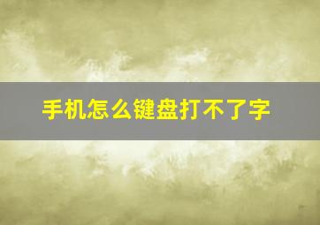 手机怎么键盘打不了字