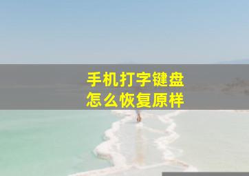 手机打字键盘怎么恢复原样