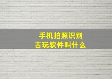 手机拍照识别古玩软件叫什么