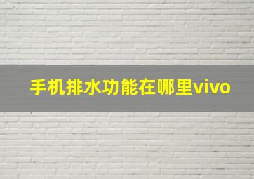 手机排水功能在哪里vivo