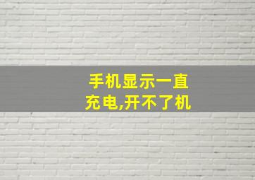 手机显示一直充电,开不了机